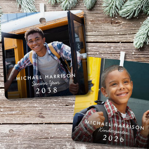 Kindergarten to Senior Year Photo Metal Ornament