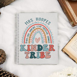 Kindergarten Tribe Boho Rainbow Heart Personalized Notebook