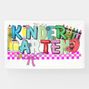 Kindergarten typography  banner