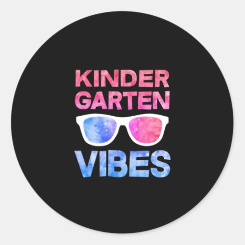 Kindergarten Vibes First Day Of School Classic Round Sticker