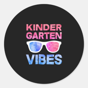 Kindergarten Vibes First Day Of School Classic Round Sticker