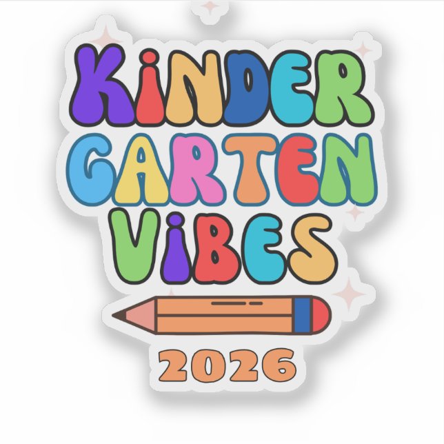 Kindergarten Vibes Kids' s Sticker (Front)