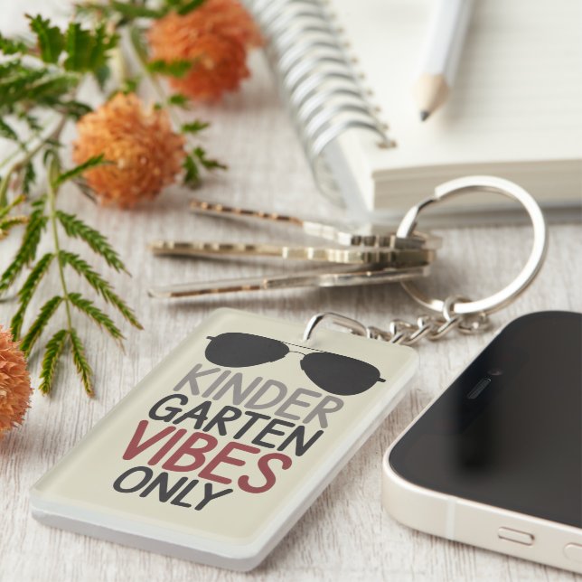 Kindergarten Vibes Only Back to School  Keychain (Front Right)