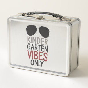 Kindergarten Vibes Only Back to School Metal Lunch Box