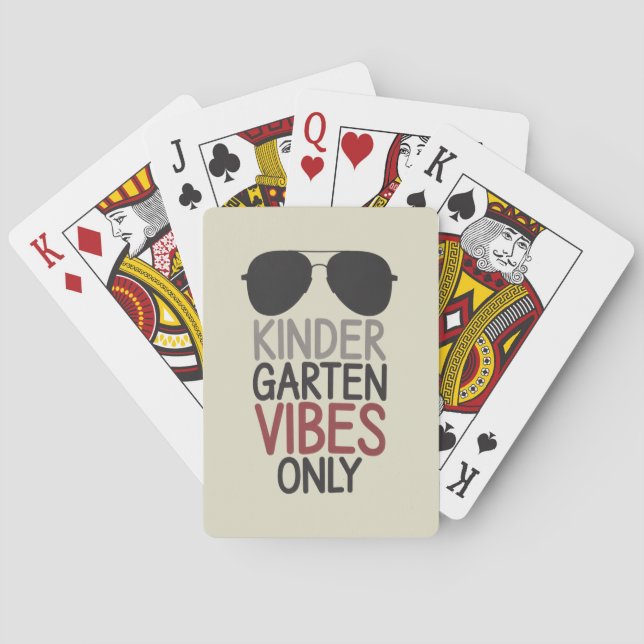 Kindergarten Vibes Only Back to School  Poker Cards (Back)