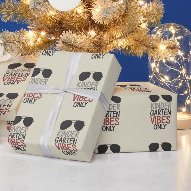 Kindergarten Vibes Only Back to School  Wrapping Paper (Holidays)