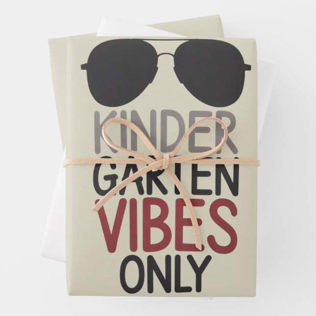 Kindergarten Vibes Only Back to School  Wrapping Paper Sheets (In situ)