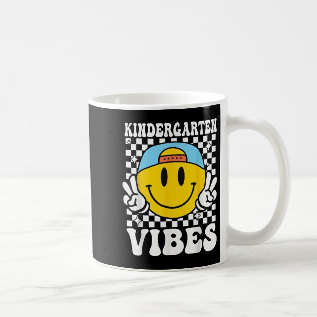 Kindergarten Vibes Retro Groovy Back To School Kin Coffee Mug (Right)