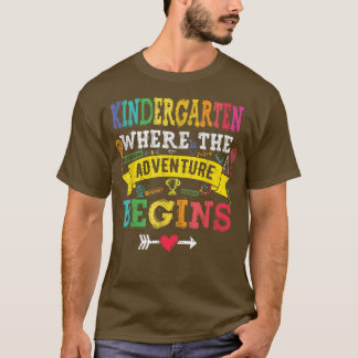 Kindergarten Where The Adventure Begins Gift Back T-Shirt