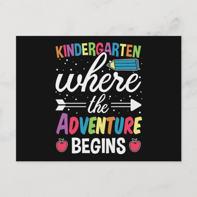 Kindergarten Where The Adventure Begins Postcard (Front)