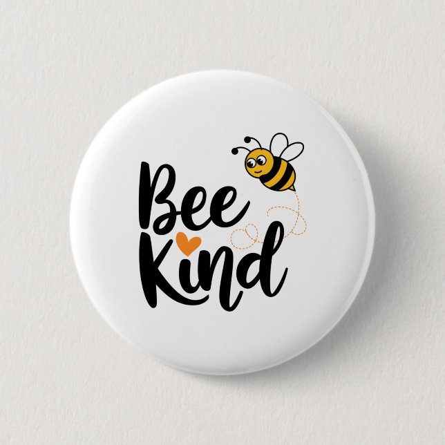 Kindess Quote With Orange Love bee Kind' S Sticker Button (Front)