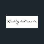 Kindly deliver to calligraphy rubber stamp<br><div class="desc">This chic, modern and elegant rubber stamp design features the text kindly deliver to in stylish handwritten script calligraphy. Perfect for your wedding invitations, rsvp and save the dates! Exclusively designed for you by Happy Dolphin Studio. If you need any help or matching products please contact us at happydolphinstudio@outlook.com. We're...</div>