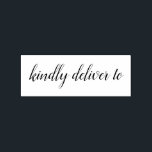Kindly deliver to calligraphy rubber stamp<br><div class="desc">This chic, modern and elegant rubber stamp design features the text kindly deliver to in stylish handwritten script calligraphy. Perfect for your wedding invitations, rsvp and save the dates! Exclusively designed for you by Happy Dolphin Studio. If you need any help or matching products please contact us at happydolphinstudio@outlook.com. We're...</div>