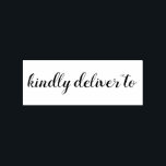 Kindly deliver to calligraphy rubber stamp<br><div class="desc">This chic, modern and elegant rubber stamp design features the text kindly deliver to in stylish handwritten script calligraphy. Perfect for your wedding invitations, rsvp and save the dates! Exclusively designed for you by Happy Dolphin Studio. If you need any help or matching products please contact us at happydolphinstudio@outlook.com. We're...</div>