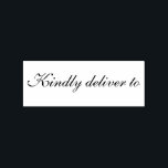 Kindly deliver to calligraphy rubber stamp<br><div class="desc">This chic, modern and elegant rubber stamp design features the text kindly deliver to in stylish handwritten script calligraphy. Perfect for your wedding invitations, rsvp and save the dates! Exclusively designed for you by Happy Dolphin Studio. If you need any help or matching products please contact us at happydolphinstudio@outlook.com. We're...</div>