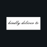 Kindly deliver to calligraphy rubber stamp<br><div class="desc">This chic, modern and elegant rubber stamp design features the text kindly deliver to in stylish handwritten script calligraphy. Perfect for your wedding invitations, rsvp and save the dates! Exclusively designed for you by Happy Dolphin Studio. If you need any help or matching products please contact us at happydolphinstudio@outlook.com. We're...</div>