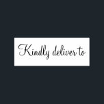Kindly deliver to calligraphy rubber stamp<br><div class="desc">This chic, modern and elegant rubber stamp design features the text kindly deliver to in stylish handwritten script calligraphy. Perfect for your wedding invitations, rsvp and save the dates! Exclusively designed for you by Happy Dolphin Studio. If you need any help or matching products please contact us at happydolphinstudio@outlook.com. We're...</div>