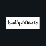 Kindly deliver to calligraphy rubber stamp<br><div class="desc">This chic, modern and elegant rubber stamp design features the text kindly deliver to in stylish handwritten script calligraphy. Perfect for your wedding invitations, rsvp and save the dates! Exclusively designed for you by Happy Dolphin Studio. If you need any help or matching products please contact us at happydolphinstudio@outlook.com. We're...</div>