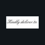 Kindly deliver to calligraphy rubber stamp<br><div class="desc">This chic, modern and elegant rubber stamp design features the text kindly deliver to in stylish handwritten script calligraphy. Perfect for your wedding invitations, rsvp and save the dates! Exclusively designed for you by Happy Dolphin Studio. If you need any help or matching products please contact us at happydolphinstudio@outlook.com. We're...</div>
