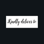 Kindly deliver to calligraphy rubber stamp<br><div class="desc">This chic, modern and elegant rubber stamp design features the text kindly deliver to in stylish handwritten script calligraphy. Perfect for your wedding invitations, rsvp and save the dates! Exclusively designed for you by Happy Dolphin Studio. If you need any help or matching products please contact us at happydolphinstudio@outlook.com. We're...</div>