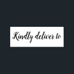 Kindly deliver to calligraphy rubber stamp<br><div class="desc">This chic, modern and elegant rubber stamp design features the text kindly deliver to in stylish handwritten script calligraphy. Perfect for your wedding invitations, rsvp and save the dates! Exclusively designed for you by Happy Dolphin Studio. If you need any help or matching products please contact us at happydolphinstudio@outlook.com. We're...</div>