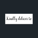 Kindly deliver to calligraphy rubber stamp<br><div class="desc">This chic, modern and elegant rubber stamp design features the text kindly deliver to in stylish handwritten script calligraphy. Perfect for your wedding invitations, rsvp and save the dates! Exclusively designed for you by Happy Dolphin Studio. If you need any help or matching products please contact us at happydolphinstudio@outlook.com. We're...</div>