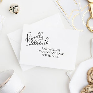 Kindly Deliver To - Hand Lettered Rubber Stamp