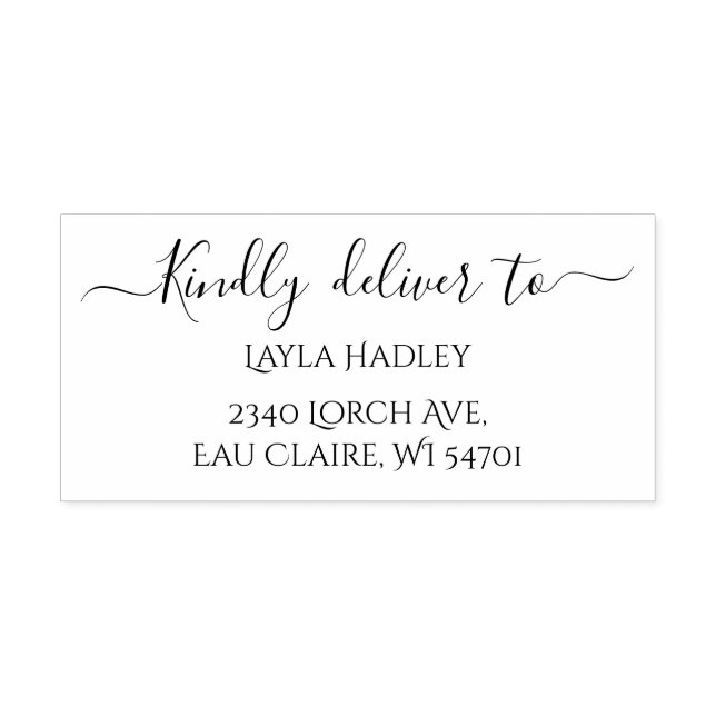 Kindly Deliver to RSVP Address  Self-inking Stamp (Design)