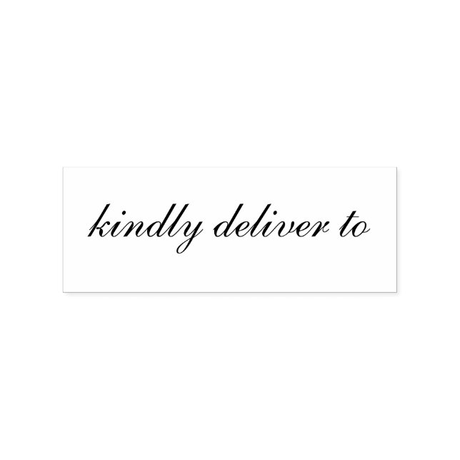 Kindly Deliver To Script Address Wedding Rubber Stamp (Imprint)