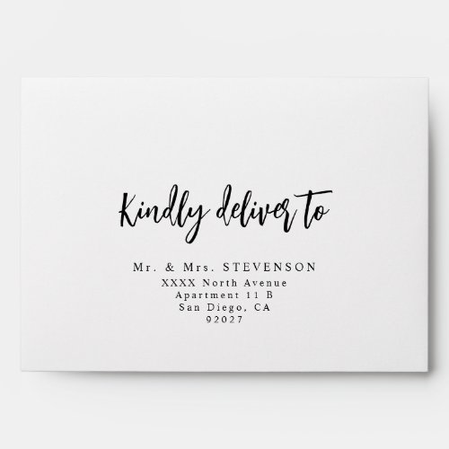 Kindly Deliver to Script Wedding Address Envelope