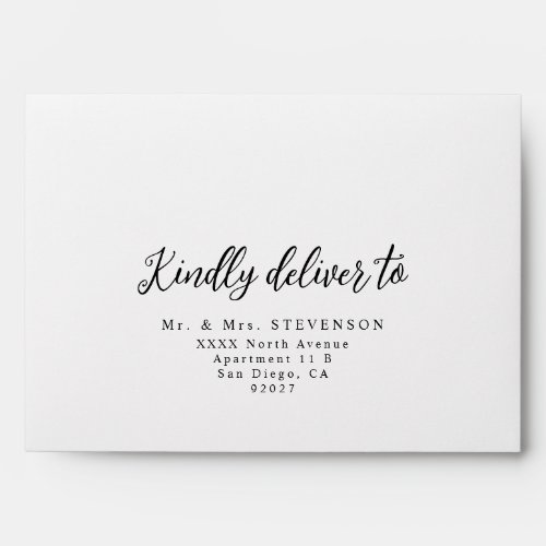 Kindly Deliver to Script Wedding Address Envelope