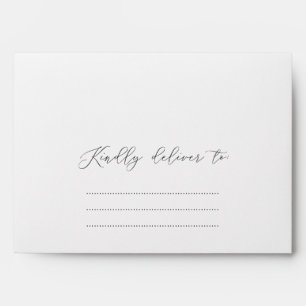 Kindly Deliver to Script Wedding Return Address En Envelope