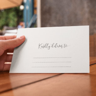 Kindly Deliver to Script Wedding Return Address Envelope