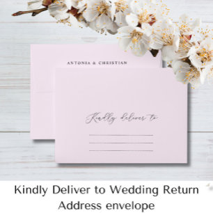 Kindly Deliver to Wedding Return Address Envelope