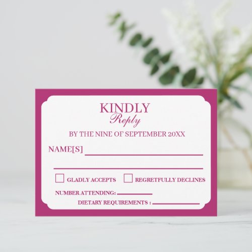 KINDLY REPLY PERSONALIZED SIMPLE STYLISH MODERN NOTE CARD