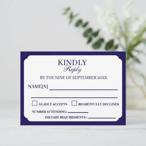 KINDLY REPLY PERSONALIZED SIMPLE STYLISH MODERN NOTE CARD
