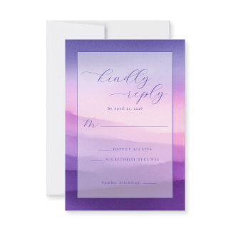 Kindly Reply Serene Purple Pink Gradient RSVP Card