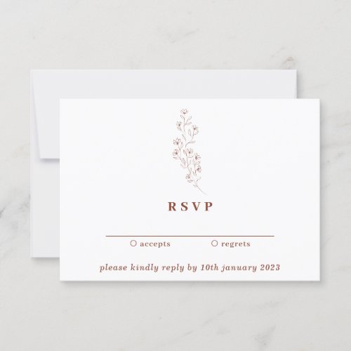 Kindly Reply Terracotta Floral Invitation