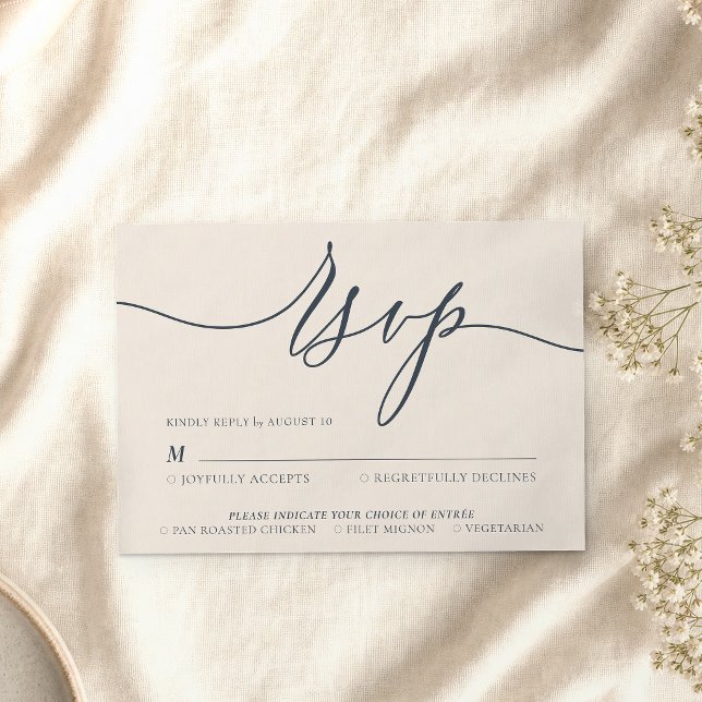 Kindly Reply Wedding Party Reception RSVP Card (Creator Uploaded)