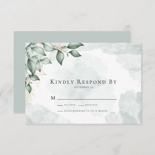 Kindly Respond Eucalyptus Greenery Wedding  RSVP C