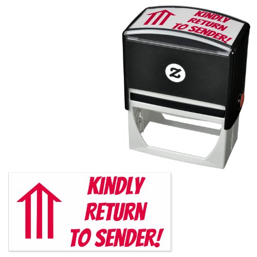 Kindly Return to Sender  Arrow Rubber Stamp
