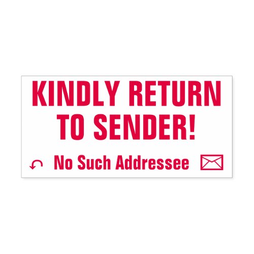 KINDLY RETURN TO SENDER No Such Addressee Self_inking Stamp