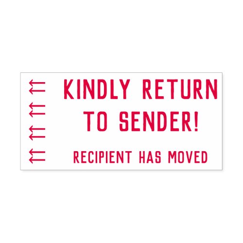 Kindly Return to Sender Recipient Has Moved Self_inking Stamp