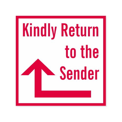 Kindly Return to the Sender  Arrow Rubber Stamp