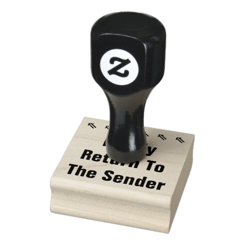 Kindly Return To The Sender  Arrow Rubber Stamp