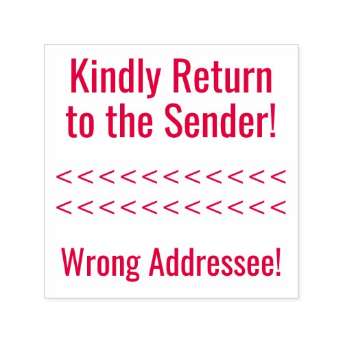 Kindly Return to the Sender Rubber Stamp