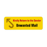 [ Thumbnail: "Kindly Return to The Sender", "Unwanted Mail" Label ]