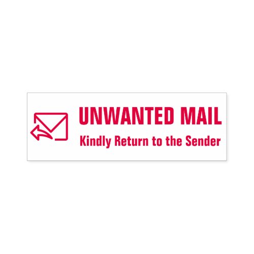 Kindly Return to the Sender UNWANTED MAIL Self Self_inking Stamp