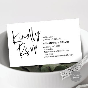 Kindly RSVP Modern Minimalist Wedding Invitation