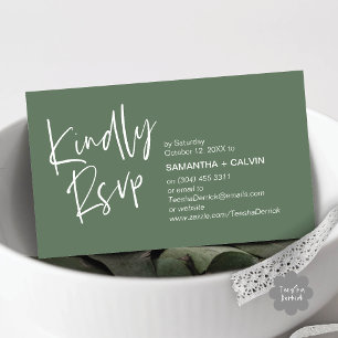 Kindly RSVP Modern Minimalist Wedding Invitation